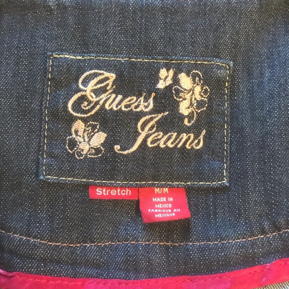 GUESS Long Denim Double Breasted Dress Jacket Stretch M - Picture 7 of 16